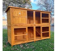 Eggshell HUGE THUMPER DELUXE 2 TIER rabbit hutch XXL Largest in range Highly Predator Resistant Wire rabbit hutch single tier 12ft internal