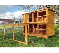 Eggshell HUGE THUMPER DELUXE PLUS RUN 2 TIER rabbit hutch XXL Largest in range Highly Predator Resistant Wire rabbit hutch single tier 12ft internal