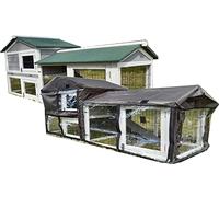 Eggshell LARGE SMOKEY XXL GREY AND RAIN COVER INCLUDED! RABBIT HUTCH GUINEA PIG HUTCHES RUN RUNS LARGE 2 TIER WITH NIGHT SHUTTER