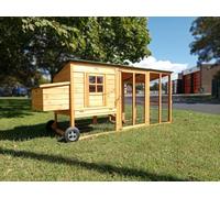 Eggshell Large XXL Windsor Portable 8ft3mm Welded & Coated Wire Chicken Coop Hen House on Wheels Ark Poultry Run Nest Box Rabbit Hutch 5 to 8 birds