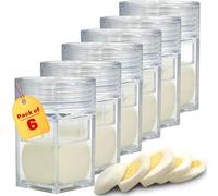 Eggssentials Square Egg Mold - Hard Boiled Egg Maker - Pack of 6 - Transparent Silicone