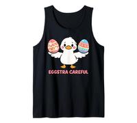 Eggstra Careful Kawaii Easter Duck Cute Spring Egg Cartoon Tank Top