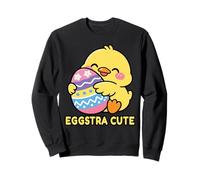 Eggstra Cute Easter Chick Kawaii Egg Spring Cartoon Graphic Sweatshirt