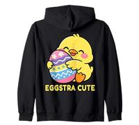 Eggstra Cute Easter Chick Kawaii Egg Spring Cartoon Graphic Zip Hoodie