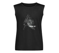 EGGUDd Linkin Park Smoke Men's Sleeveless T-Shirt Black Graphic Unisex Vests Top Tee Shirt 3XL