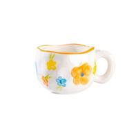 EGHFIXSD 300ML Cute Hand Pinched Irregular Ceramic Mug Flower Heart Pattern Coffee Cup Breakfast Milk Tea Cups Gift for Girls,Pink Heart,301,400ml