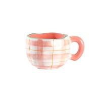 EGHFIXSD 300ML Cute Hand Pinched Irregular Ceramic Mug Flower Heart Pattern Coffee Cup Breakfast Milk Tea Cups Gift for Girls,Pink Tulip,301,400ml