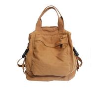 EGHFIXSD Canvas Backpack Vintage Commuting School Bag Solid Color Student Rucksack Aesthetic Hippie Y2K Backpack for Women Girls,khaki,28 * 30cm