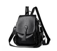 EGHFIXSD Casual Backpack with Wide Strap Women Shoulder School Bags Large Capacity Backpacks A4 IpadLeather, black,25 * 12 * 32cm