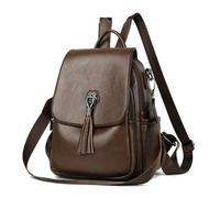 EGHFIXSD Casual Backpack with Wide Strap Women Shoulder School Bags Large Capacity Backpacks A4 IpadLeather,Coffee,25 * 12 * 32cm