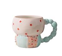 EGHFIXSD Ceramic Cup Sweet Mug High Color Value Coffee Cup Household Cup Breakfast Cup Milk Coffee Tea Fruit Juice Oat Water Cup,Star,420ml