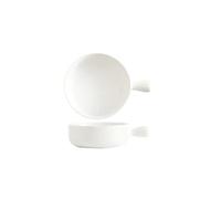 EGHFIXSD Ceramic Salad Bowl Single Handle Breakfast Cereal Fruit Bowl Solid Color Dessert Soup Noodle Bowl Microwave Oven Special,White,20.5 * 15.5 * 5.5CM