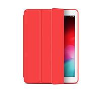 EGHFIXSD For iPad Air Pro MINI Case 3 4 5 6 7 8 9 10th Generation 3-fold Leather Tablet Sleeve Liquid Silicon Soft Stand 11 12.9 13 Cover,red,for ipad MINI 6th 7th