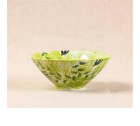 EGHFIXSD Handmade Retro Home Ceramic Underglaze Color Bamboo Hat Noodles Soup Bowl Rice Bowl,08,1PC