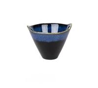 EGHFIXSD Style Kiln Variable Glaze Starry Sky Ceramic Tableware Household Fruit Salad Bowl Double-Ear Soup Bowl Ramen Bowl,Blue,750ML