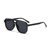 EGHFIXSD Women Retro Fashion Double Beam Sunglasses Summer Outdoor Ultraviole Proof Sun Glasses Men Shading Sunglasses,Black frame gray tablets,One size