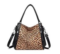 EGHFIXSD Women's Leopard Bag Luxury Shoulder Crossbody Casual Tote Female Shopper Handbag Large Capacity Messenger Work Ins Sac,Leopard,28 * 29 * 12CM