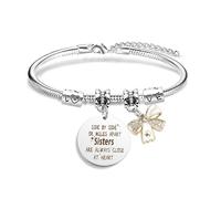 EGHTvmok Sister Birthday Gifts Christmas Mothers Day Sisters Graduation Valentines Bracelet Sunflower,Butterfly,Elephant, Regular, no gemstone