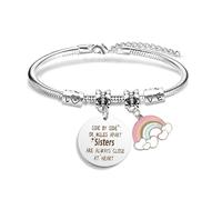 EGHTvmok Sister Birthday Gifts Christmas Mothers Day Sisters Graduation Valentines Bracelet Sunflower,Butterfly,Elephant, Regular, no gemstone