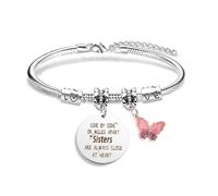 EGHTvmok Sister Birthday Gifts Christmas Mothers Day Sisters Graduation Valentines Bracelet Sunflower,Butterfly,Elephant, Regular, no gemstone