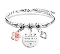 EGHTvmok Sister Gifts,Big Sister Birthday Gifts from Sisters from Brother Funny Presents for Girls Christmas Soul Sisters Jewellery Gift Xmas 20 30 40 50th Birthday Valentines Day Graduation Bracelet