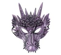 Eghunooye Dragon Mask Halloween Masquerade Masks Half Face Cosplay Costume Adult Halloween Cosplay Prop (Purple, One Size)
