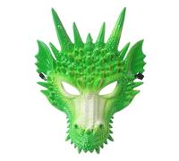 Eghunooye Dragon Mask Halloween Masquerade Masks Half Face Cosplay Costume Adult Halloween Cosplay Prop (Green, One Size)