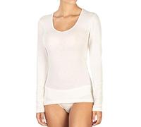 EGI Women's 85% Wool and 15% Silk Sweater with Smooth Neck Long Sleeve, Black, M