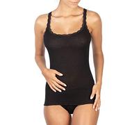 EGI Women's Tank Top Ribbed Thin Shoulder Micro Wool (XL, Black)