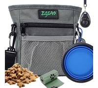 Egiao Dog Treat Pouch 2.0, Treat Pouches for Pet Training,Built-in Poop Bag Dispenser,Waist Belt Clip, Puppy Treat Pouch with Magnetic Closure - Grey