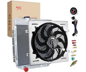 EGINCOOLER 3 Row Aluminum Radiator for 1964-1966 Ford Mustang / 1960-1965 Falcon 5.0L V8 AT/MT with Fan Shroud & Relay 60 61 62 63 64 65 66