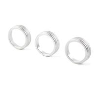 eglci Interior Garnish Compatible with VW for Passat B8 2017-2019 for Atlas 2018-2021 for T-ROC 2017-2019 3Pcs Car A C Climate Control Knob Cover(Silver)