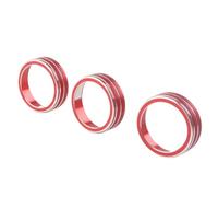 eglci Interior Garnish Compatible with VW for Passat B8 2017-2019 for Atlas 2018-2021 for T-ROC 2017-2019 3Pcs Car A C Climate Control Knob Cover(Red)