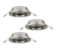 Eglo 3-piece Agulo recessed spotlights, Round Ceiling Lights Without Bulbs, Steel Ceiling Spots in Silver, GU10 Socket, Ø 8.6 cm