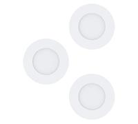 EGLO 3-piece LED recessed spotlight set Fueva 1, Ø 8.5 cm | LED spot collection made of metal casting and plastic, 3 white LED recessed lights, flat LED downlights, warm white