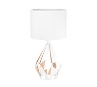 Eglo 43078, Carlton 5, Retro Table Lamp, Steel, E27, 60W, White & Honeygold