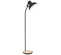 EGLO 43166, Lubenham, Retro Modern Floor Lamp, Steel & Wood, E27, 28W, Black & Brown