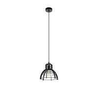 EGLO 49157 IPSWICH Pendant Light in Black Steel and Wood