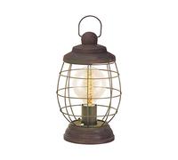 EGLO 49288 BAMPTON Table Lamp in Brown-Patina Steel and Wood