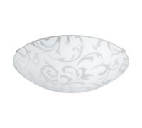 Eglo 90043 SCALEA 1 Ceiling or Wall Light in White Steel and Satin Glass
