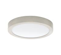 EGLO 94527 LED Satin Nickel Wall/Ceiling Lamp FUEVA 1 | material: die-cast metal, plastic, colour: matt nickel, white, Ø: 30 cm, warm white