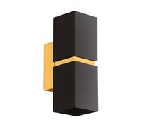 EGLO 2-bulb LED wall light Passa, black-gold