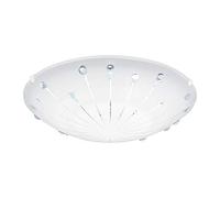 Eglo 96113 Margitta 1 Ceiling or Wall Light in White Steel and Crystals