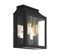 EGLO 97294,Soncino,Aluminium,E27,Black | wall light made of Aluminium Cast, Colour: Black, Glass: Clear, Socket: E27, IP44