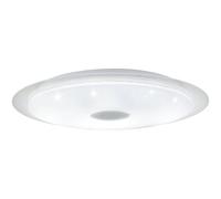 Eglo Access LED Ceiling lamp Moratica-A, 1-Light Wall lamp with Crystal Effect, Steel, Plastic, White, Silver, Transparent, Remote Control, Colour Temperature Change (Warm-Cool), dimmable, Ø57cm