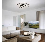 Eglo Adeje Indoor Led Ceiling Light, Warm White 3000K, Black Metal Frame With White Diffuser, Square Flush Mount