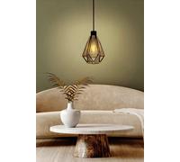 Eglo Adwickle Black & Natural Hemp Yarn Single Pendant Light EGLO Black