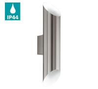 EGLO Agolada Exterior Wall Light Up and Down 2 Light - Stainless Steel & White | TJ Hughes