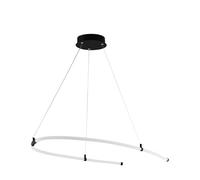 EGLO Alamedilla LED Pendant Light, 1 Bulb Modern Pendant Light Made of Steel and Plastic, Dining Table Lamp in Black, White, Living Room Lamp, Hanging Length 98 cm