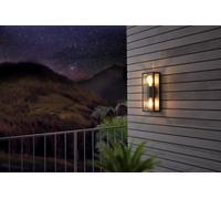 Eglo Alamonte 1 Black Metal Ip44 Outdoor Wall Light, (D) 15Cm